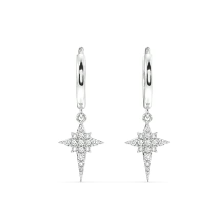 Elongated Star Hoop pair-14k gold plated