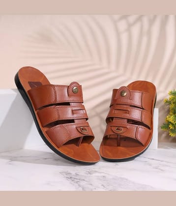 PUPINE Tan Men's Thong Flip Flop