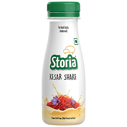 Storia Milkshake - Kesar, No Trans Fat & Preservatives, 180 ml Pet Bottle