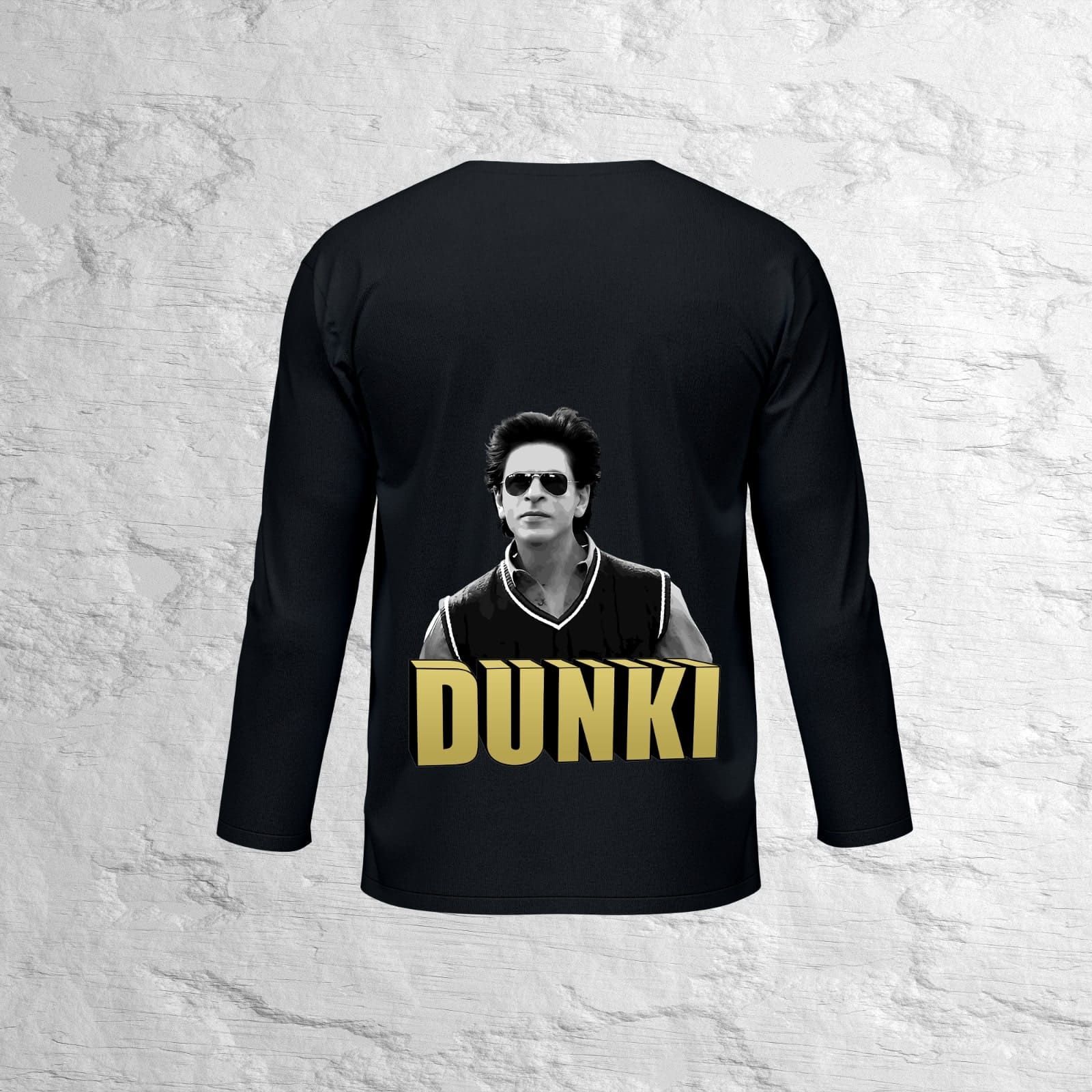 Dunki Printed Full Sleeves Oversized T-Shirt-M / Black / 260 GSM (100% Cotton)
