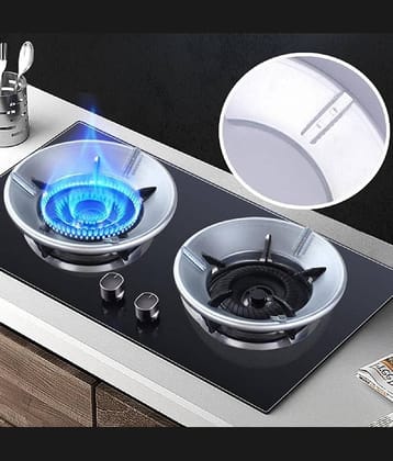RAMDEV ENTERPRISE Gas Saver Burner Stand Gas Chula Burner Gas Stove Burner Stand Jali Ring Fire & Windproof Energy Saving, Gas Chula Support Stand 4 Legs Supported For Indian Gas 0.7mm (Pack Of 2).