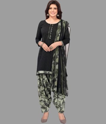 SIMMU - Unstitched Black Crepe Dress Material ( Pack of 1 )