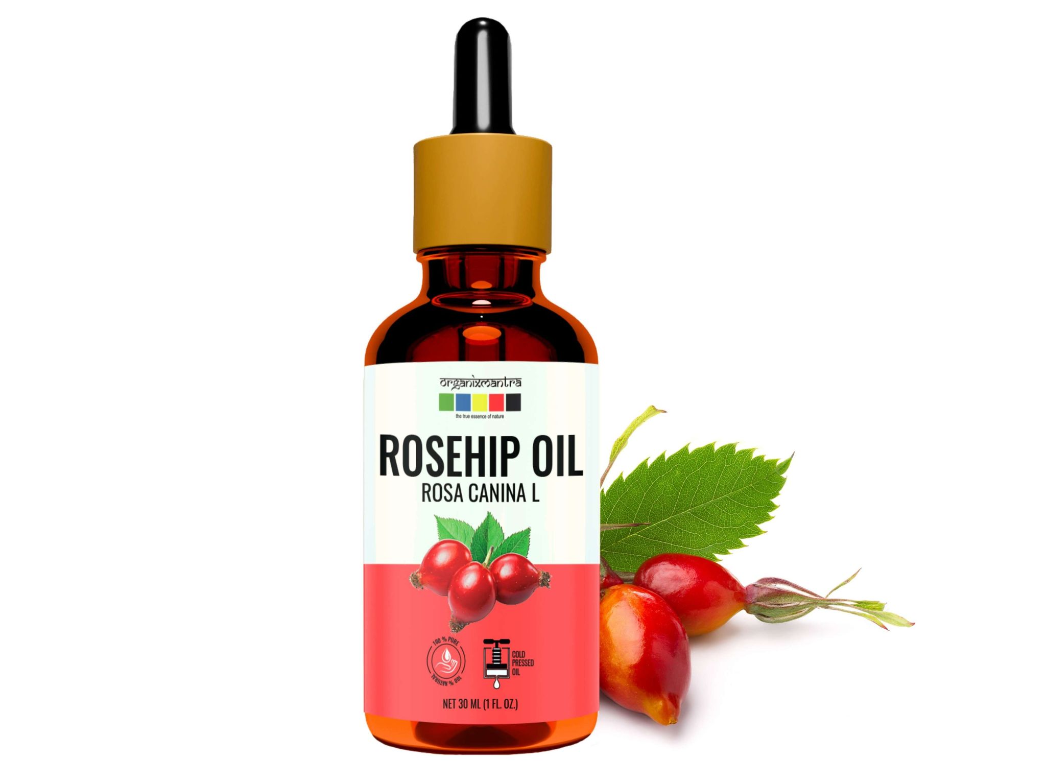 Organix Mantra Rosehip Seed Oil, 100% Pure, Natural & Cold Pressed Organic Oil, 30ML - 30 Millilitre
