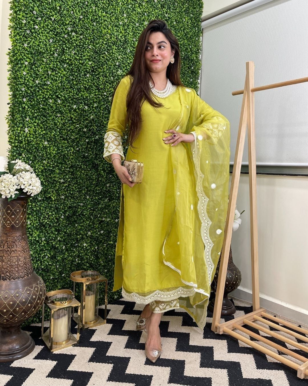 Women Ethnic Motifs Embroidered Regular Kurta with Trousers & Dupatta-S