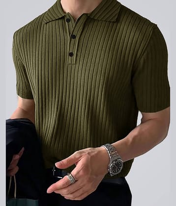 Eyebogler Men Cotton Blend Regular Fit Solid Polo T Shirt ( Beige )