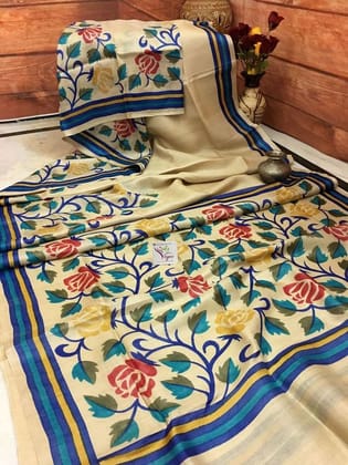 AWESOME LINEN COTTON PRINTED SAREE -1670