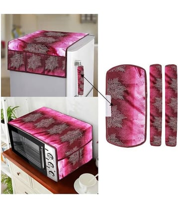 E-Retailer Set of 5 Polyester Pink Fridge Top Cover