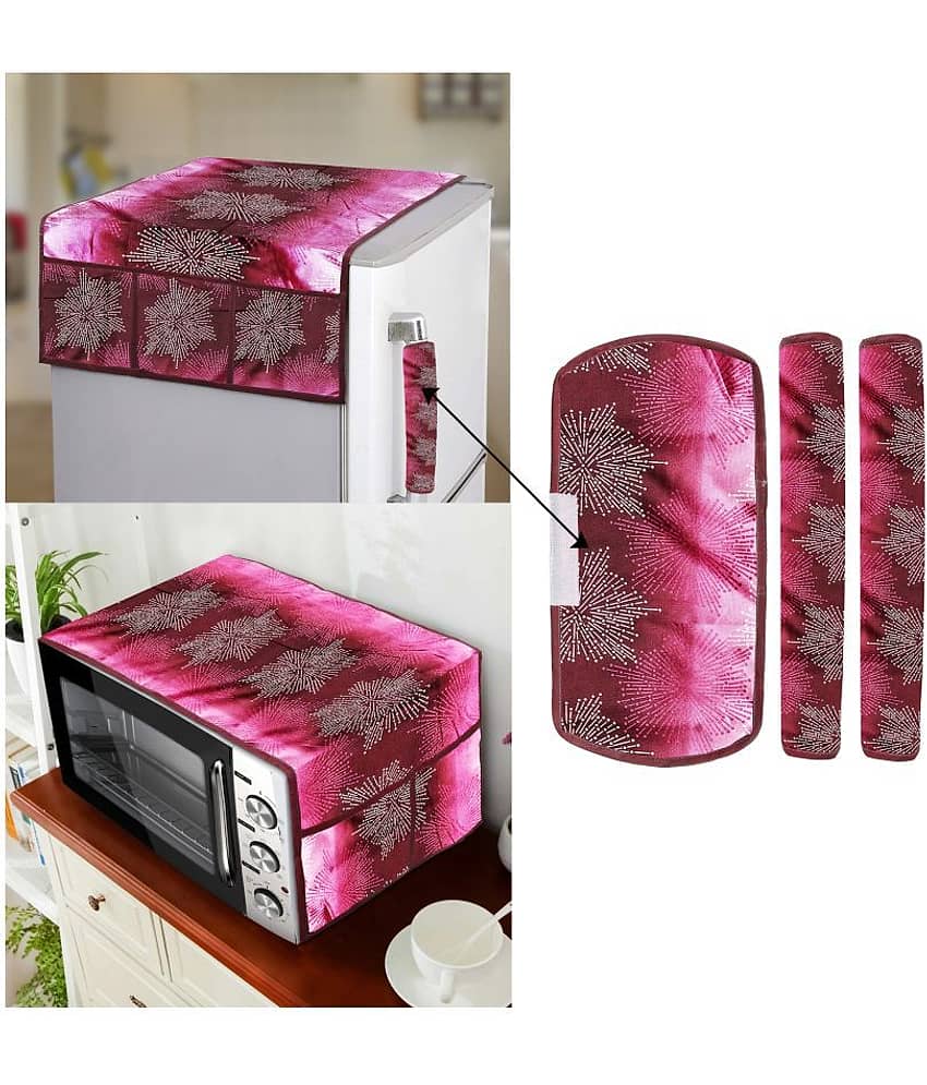 E-Retailer Set of 5 Polyester Pink Fridge Top Cover