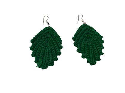 Handmade Crochet Leafy Earrings - Nature-Inspired Boho Jewelry Handmade Crochet Leafy Earrings - Nature-Inspired Boho Jewelry