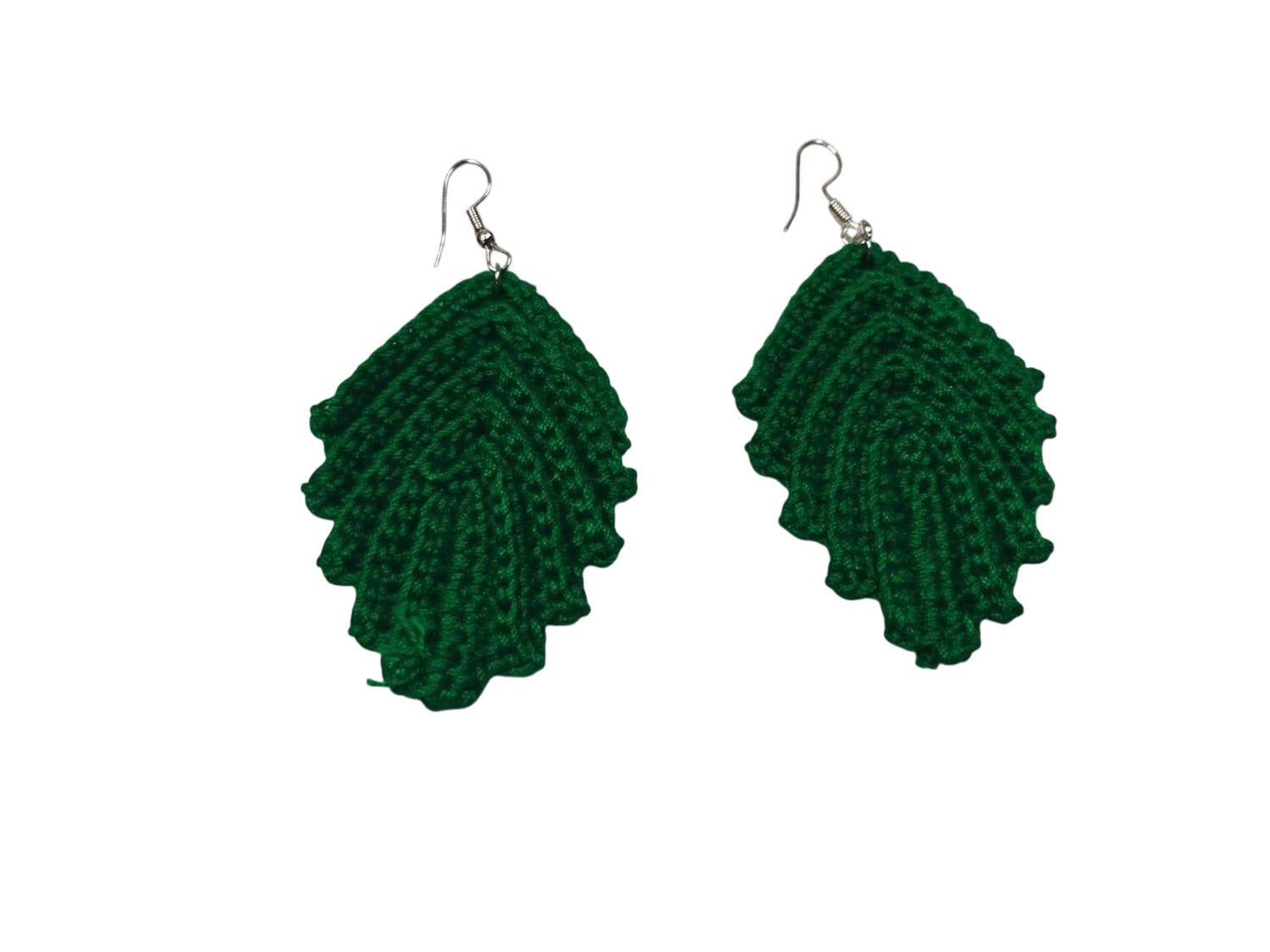 Handmade Crochet Leafy Earrings - Nature-Inspired Boho Jewelry