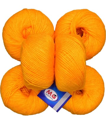 100% Acrylic Wool Yellow (6 pc) Baby Soft Wool Ball Hand Knitting Wool/Art Craft Soft Fingering Crochet Hook Yarn, Needle Knitting Yarn Thread Dyed