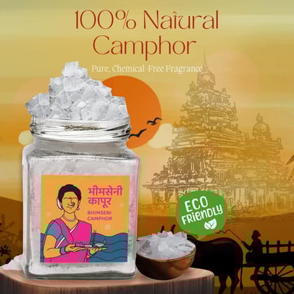 ABHANG Bhimseni Kapoor (Camphor),100 gm Glass Jar