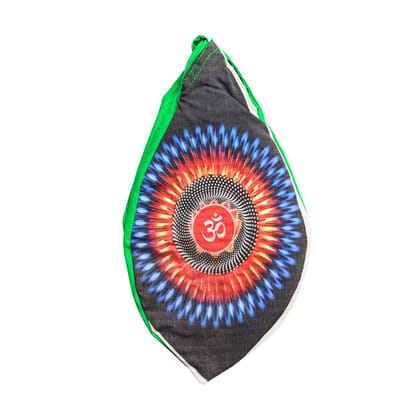 MAYAPURI Aum (OM) Printed Gomukhi Japa Mala Bag, Pure Cotton Beads Bag, Chanting Bag with Zip Pocket and Sakshi Mala Counter, Pack of 1
