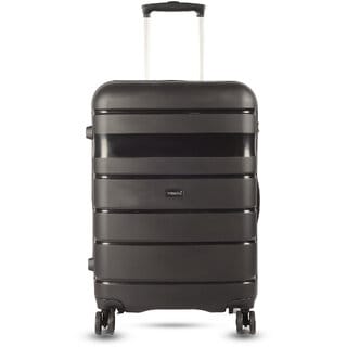 Timus Sunlite 68cm Medium Hard-Sided Check-In Luggage Bag with TSA Lock 360 Rotating Wheels(Black)