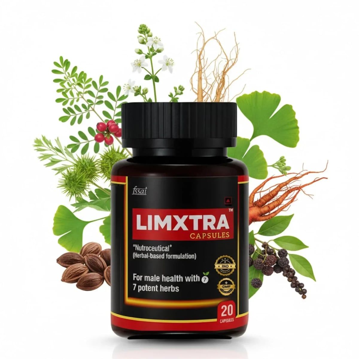 LimXtra Herbal Capsules (20 Capsules) | Ayurvedic Men’s Wellness Formula | Strength, Stamina & Vitality Support