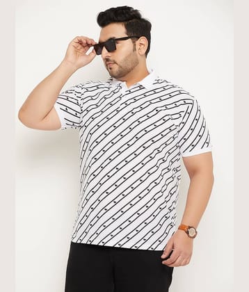 GET GOLF Pack of 1 Cotton Blend Regular Fit Printed Half Sleeves Men's Polo T Shirt ( White )