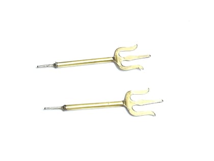 Nawami Lord Shiva Brass trishul, Pack of 2, Size - 16/5 cm.