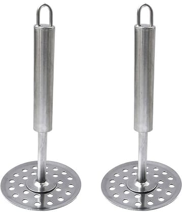 JISUN Potato Masher/Pav Bhaji Masher/Vegetable Masher Stainless Steel Masher  (Pack of 2)