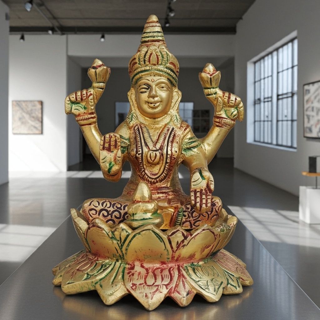 Brass Showpiece Laxmi Ji God Idol Statue (BSMAS1484 L)
