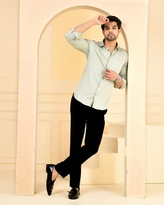 Soft Sage Solid Shirt-M