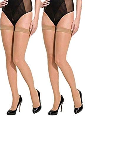 Nawani Women's 2 Pair Thigh-Highs Long Exotic Stockings Tights Skin (2 Pair)