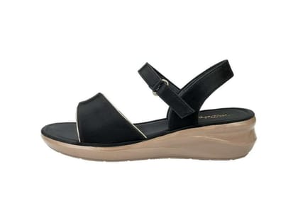 My Debon DL3820 Black Ladies Semi Covering  Synthetic Leather Sandal - UK 5