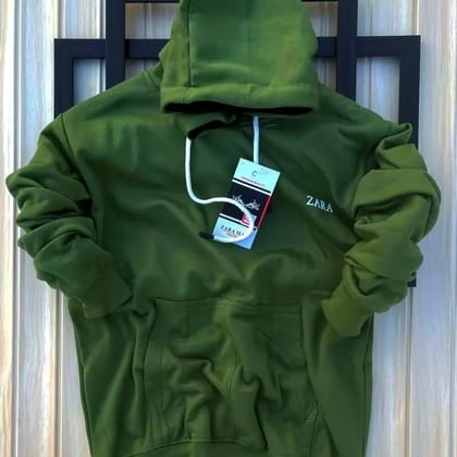 Zara Winter Hoodie Full Warm  "Digital Print"  ( SIZE : 38 , COLOUR :  Green House )