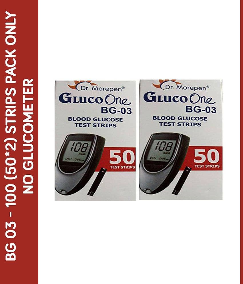Dr. Morepen 100 Sugar Test Strips For Bg03 Glucometer(Strips Pack Only)