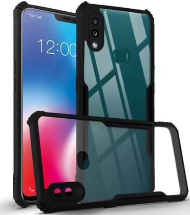 PLUGTECH Slim Shockproof Case | Matte Black Soft | Drop Protection | Precise Cutouts | Premium Mobile Cover for Vivo V9