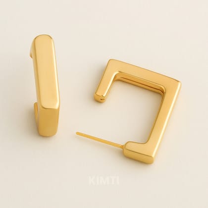 Square Half Hoop Earring
