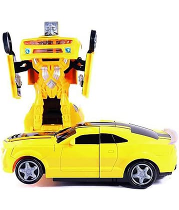 TOY DEKHO automatic 2-in-1 deformation toy car with light music and bump function (sports car 1)- For  Kids Girls & Boys Age 2, 3, 4, 5, 6, 7, 8 Plastic Battery Operated Toy Multicolour Options Are Available
