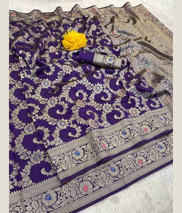 fab woven Art Silk Woven Kanjeevaram Sarees With Unstitched Blouse Piece ( Wine )