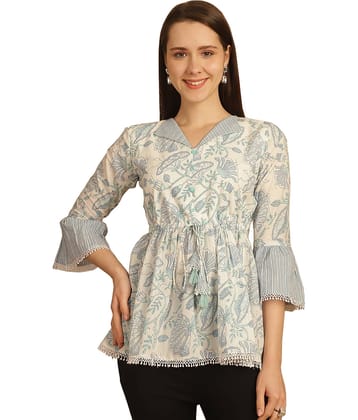 wonder weave Women's Cotton Regular Top ( White )