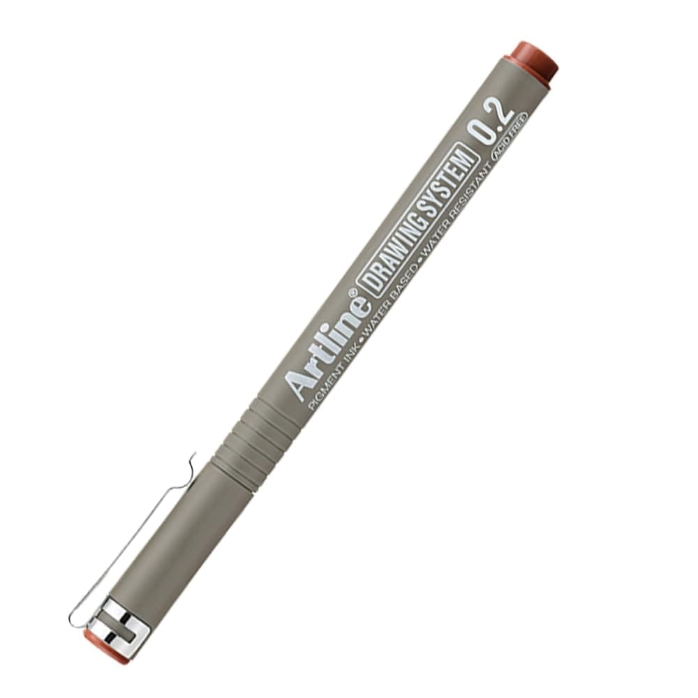Artline Drawing System Pen 0.2 Marker Sepia Colour Pack of 12 | Explore Various Drawing Techniques for Artists & Designers