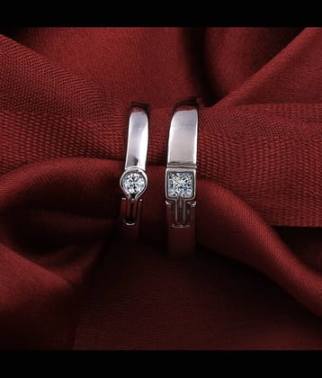 Paola Speical For Couple Ring Valentines Couples Gift Ring  Sets Silver Plated Adjustable Couple  Ring Women And Men