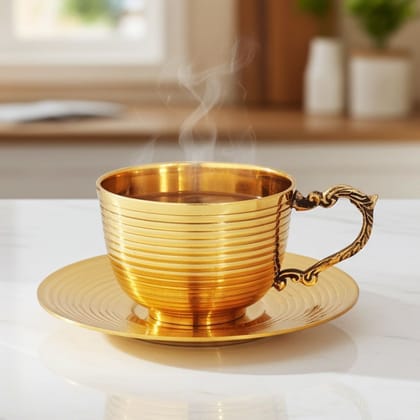 Brass Cup And Saucer Set (ZMAS272 C)