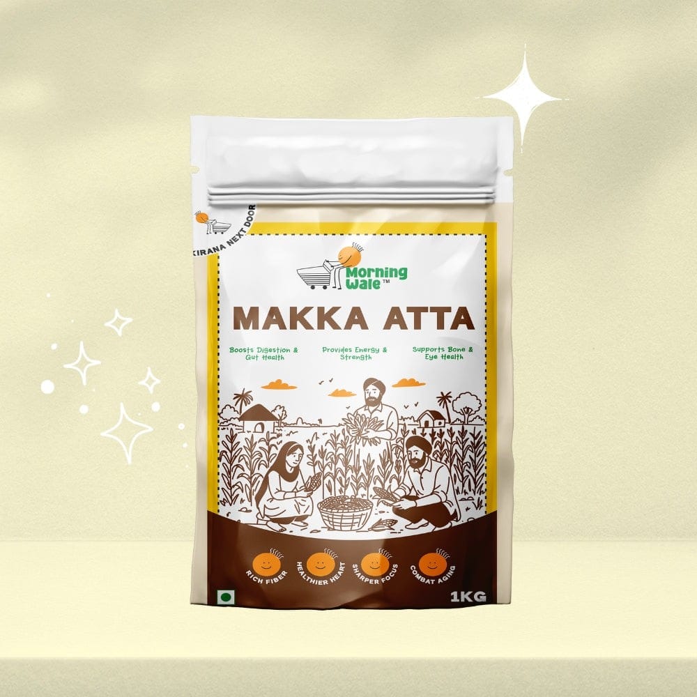 Morning Wale Organic Makka Atta (1kg) | Maize/Corn Flour | Winter Superfood for Energy & Vision
