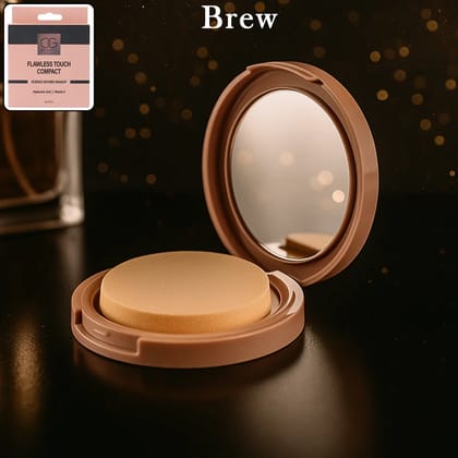 Brew Flawless Touch Compact Powder by OG Beauty  Oil Control & Long-Lasting Matte Look (9 GM / 1Pc)
