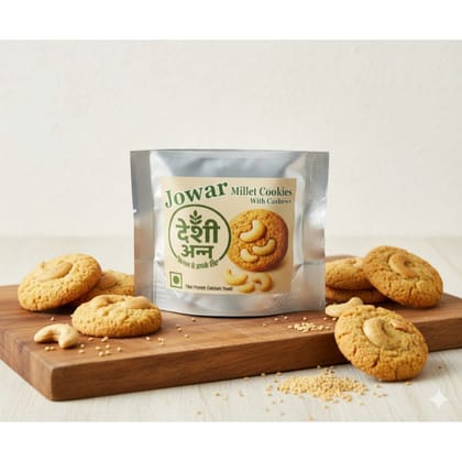 JOWAR MILLET COOKIES WITH CASHEWS 200GM - 200 gm