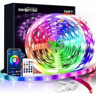 Daybetter Smart High Wi-Fi Rgb Rope Led Strip Light 300 Led Compatible With Alexa Google Assistant App Control Lighting Kit Music Sync Color Changing Lights (5 Meter) Taf-1