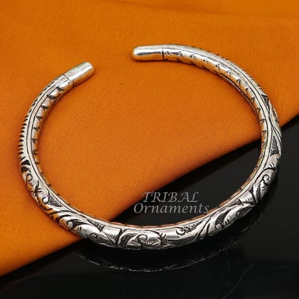925 sterling silver Vintage antique design handmade gorgeous oxidized foot kada ankle bracelet tribal ethnic silver jewelry nsfk71