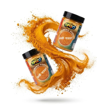 Spizo Salem Turmeric Powder (Haldi) | High Curcumin | 100% Pure & Natural | No Artificial Color | No Preservatives | Fresh Ground | FSSAI Certified