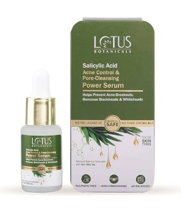Lotus Botanicals Salicylic Acid & Tea Tree Acne Control & Pore Cleansing Power Serum, 14ml