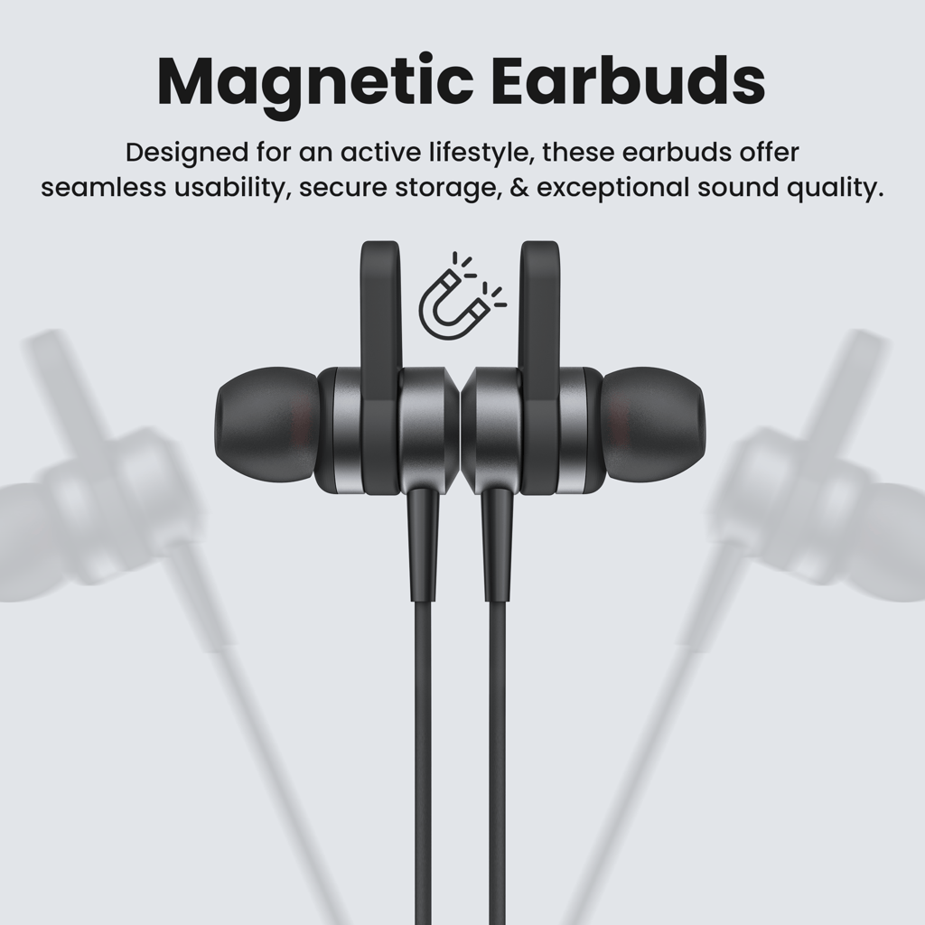 Cellecor BT-4 Wireless Waterproof Neckband with 25 Hrs playtime Headphone Bluetooth - Black