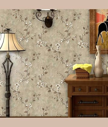 Wow Interiors Floral Wallpaper ( 45 x 500 ) cm ( Pack of 1 )