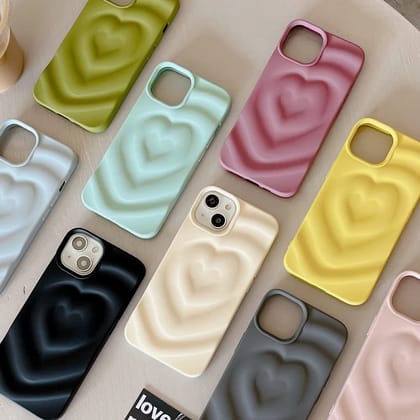 Heart Matte Colorful Candy iPhone 3D Textured Case-iPhone 13 / iPhone 14 / Purple