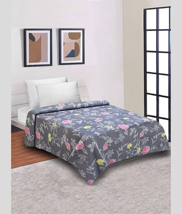 Home Candy Single Poly Cotton Gray Floral Duvet Cover