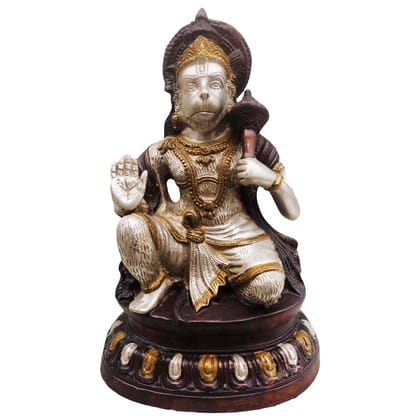 Brass Hanuman Ji Classic Idol Statue - Sacred Home Decor, Height : 15 Inch (BSMAS488 A)