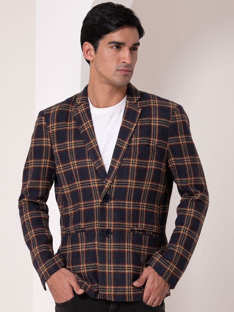 Heritage Navy Plaid Blazer
