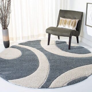 GALLERY HOME Silky Smooth Anti-Skid Shaggy Round Carpet with 2 inch Thickness (5 x 5 Round, Multi FZ)
